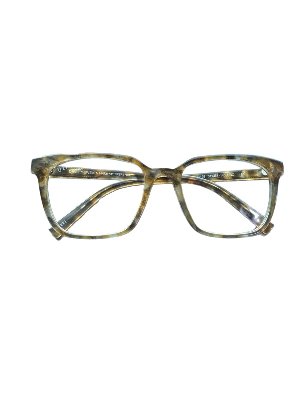 Diff Eyewear Finn Tortoiseshell Green Brown Blue Light Glasses